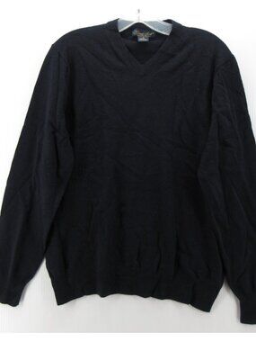 Garret Scott Sweater Medium Navy Extra Fine Merino Wool Minimalist *